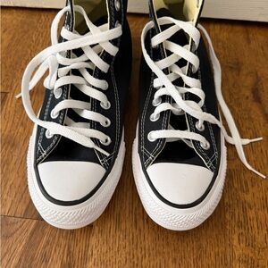 Classic Black and White Converse High-Top Sneakers